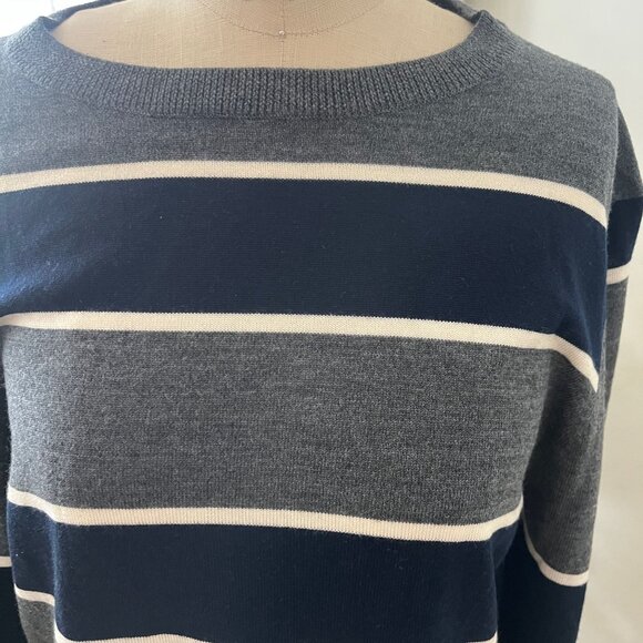 ONS Men's Merino Wool Striped Sweater Size Medium - Picture 3 of 7